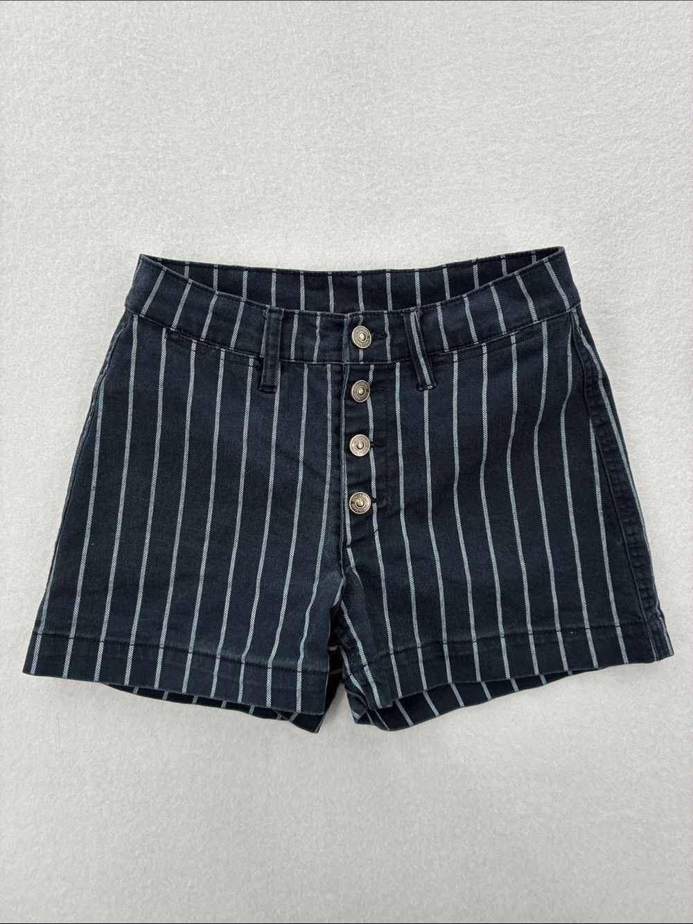 3For$20 Rewash Navy/BLk Pinstripe High-Waist Button Shorts size 25